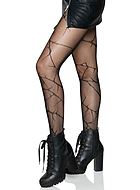 Pantyhose, small fishnet, crackle pattern